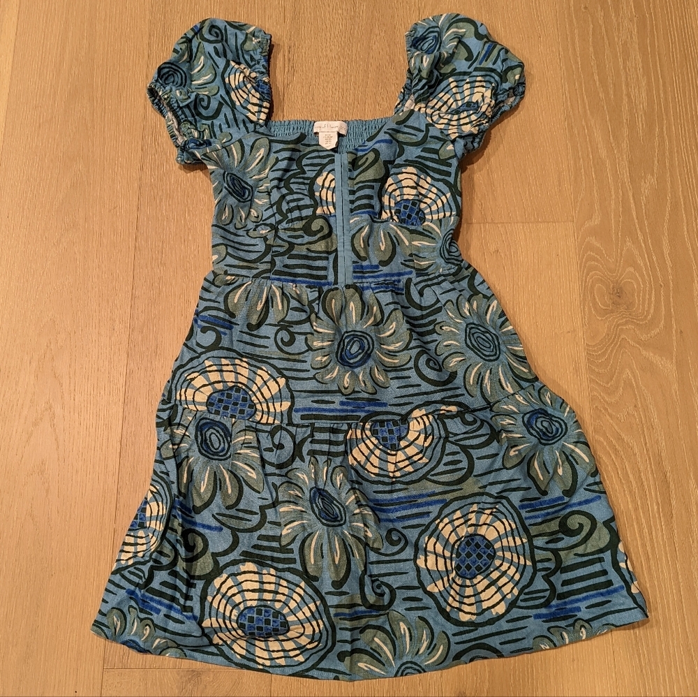 Floral Blue and Beige Dress